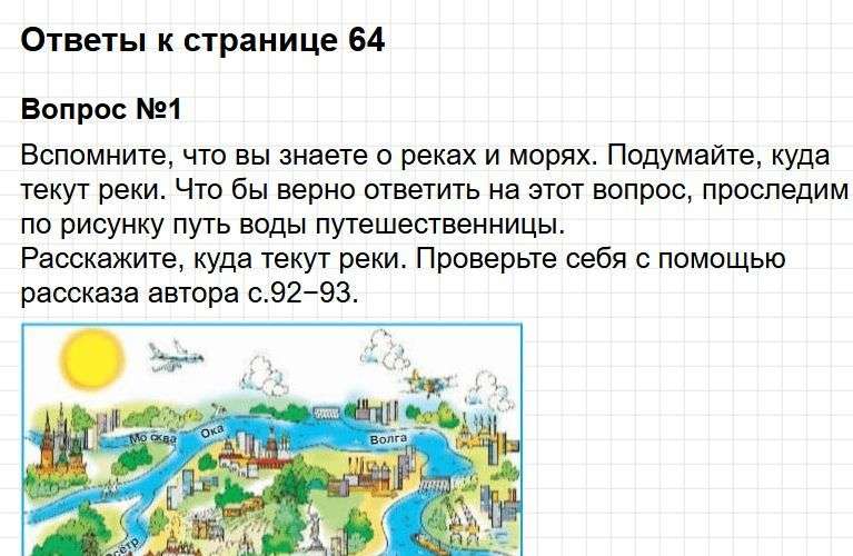 Ответы к странице 64 - окружащий мир 1 класс Плешаков, учебник часть 1. Фрагмент 1 / 4